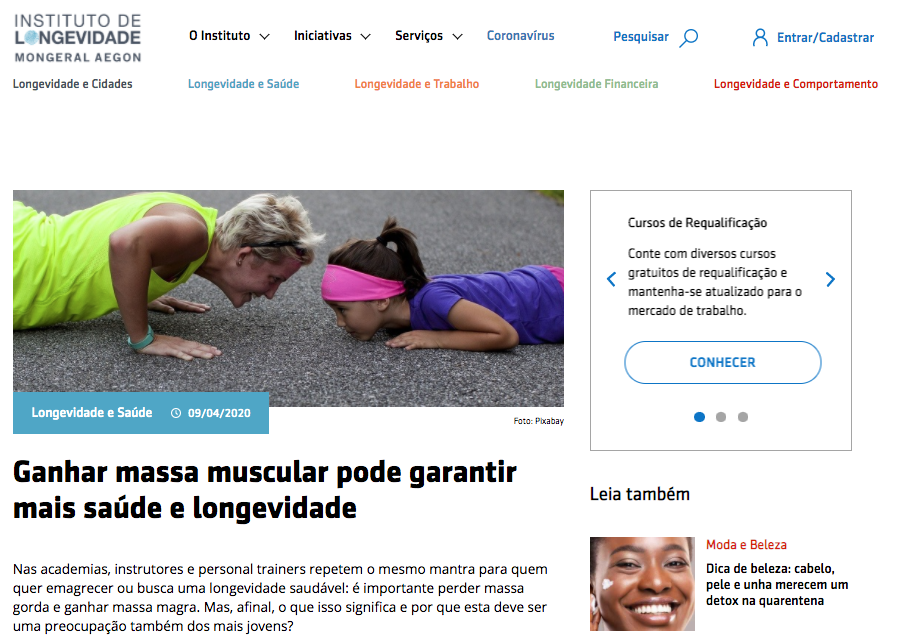 Ganhar massa muscular pode garantir mais saúde e longevidade