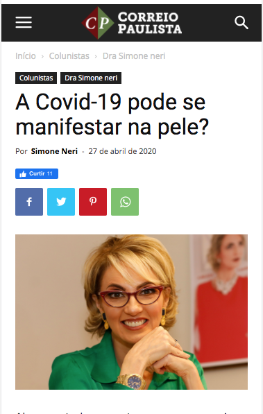 A Covid-19 pode se manifestar na pele?