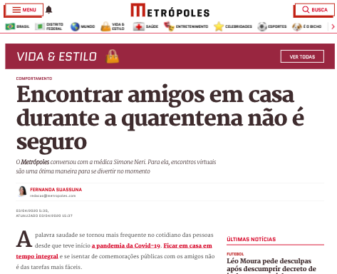 Encontrar amigos em casa durante a quarentena não é seguro